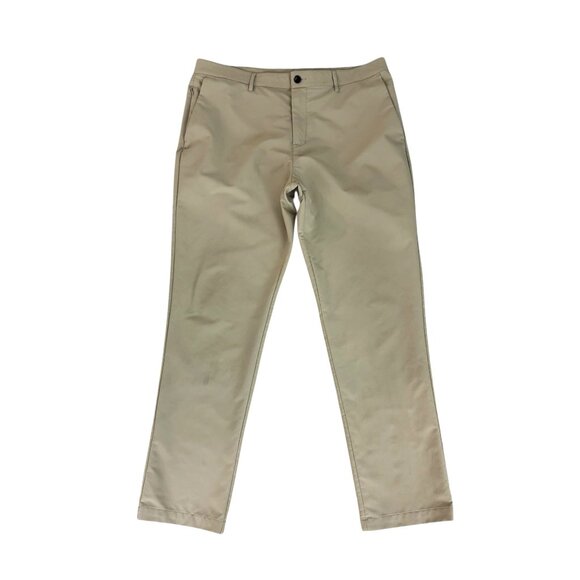 Banana Republic Men's Performance Pants Tan Khaki Chino Size 38x31 Slacks Pocket - Picture 3 of 10